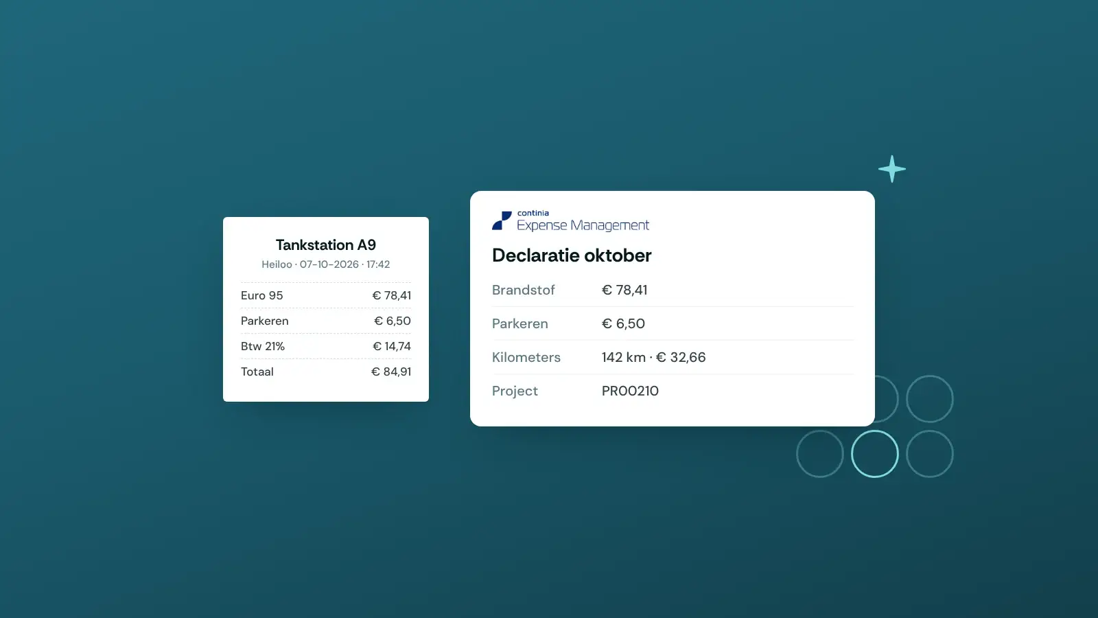 Bonnetje van een tankstation dat met Continia Expense Management een declaratie wordt