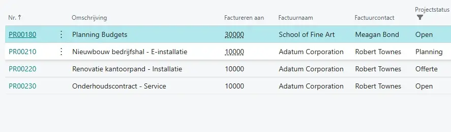 Schermafbeelding De Saak Projecten: Van offerte naar project zonder versnippering